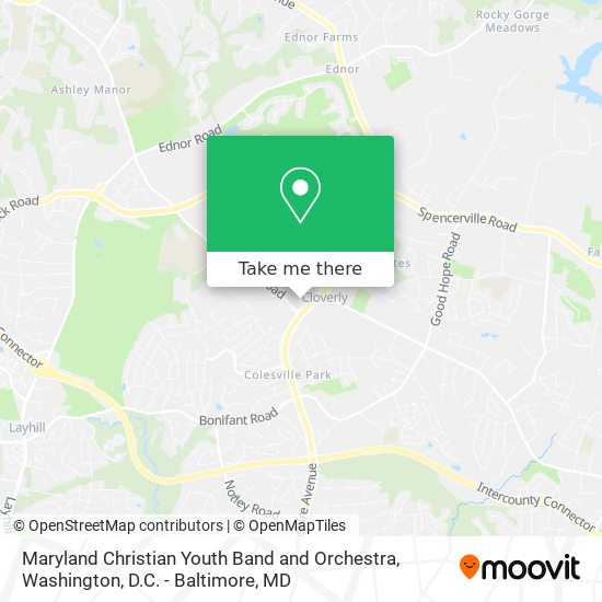 Maryland Christian Youth Band and Orchestra map