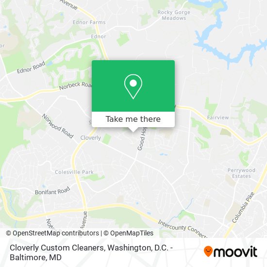 Cloverly Custom Cleaners map