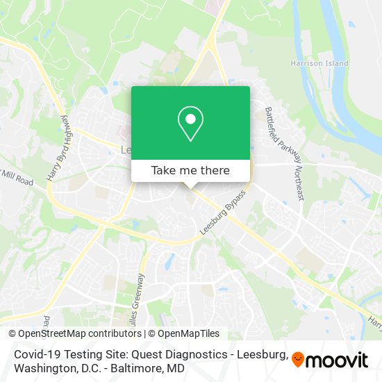 Covid-19 Testing Site: Quest Diagnostics - Leesburg map