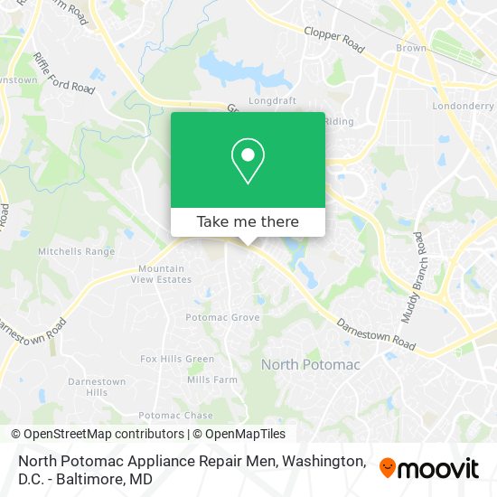 Mapa de North Potomac Appliance Repair Men