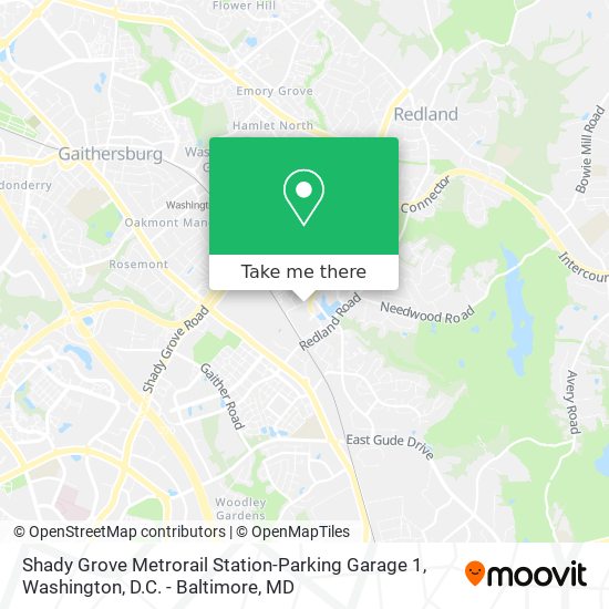 Shady Grove Metrorail Station-Parking Garage 1 map
