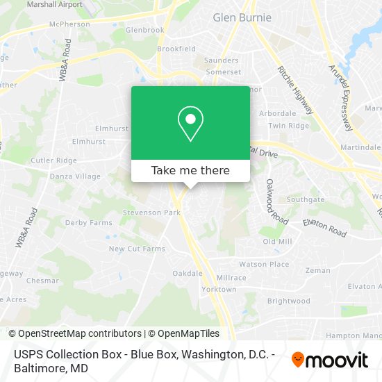 Mapa de USPS Collection Box - Blue Box