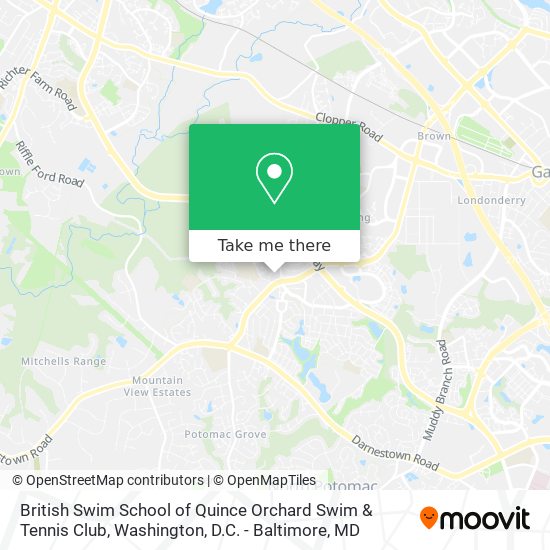 Mapa de British Swim School of Quince Orchard Swim & Tennis Club
