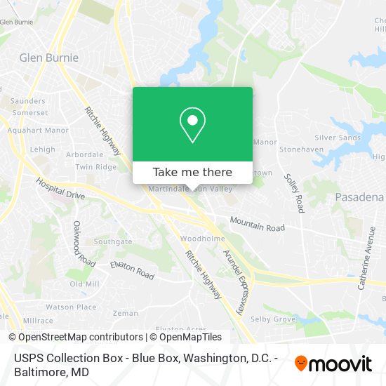 Mapa de USPS Collection Box - Blue Box