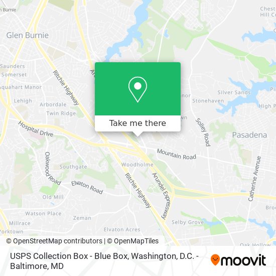 Mapa de USPS Collection Box - Blue Box