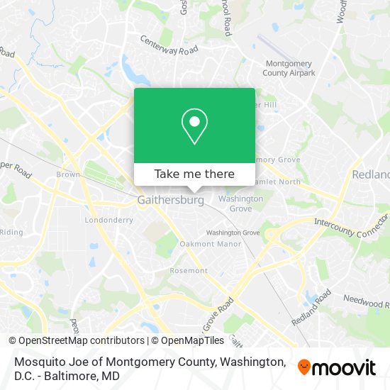 Mapa de Mosquito Joe of Montgomery County