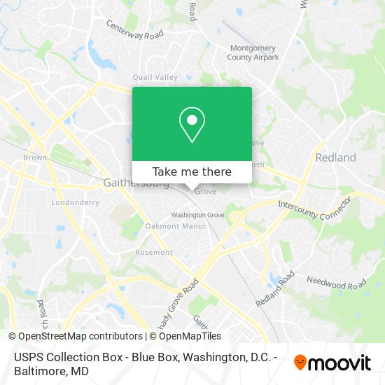 Mapa de USPS Collection Box - Blue Box