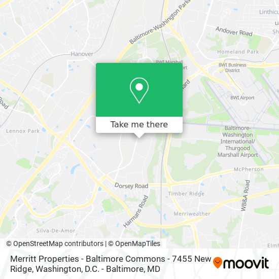 Mapa de Merritt Properties - Baltimore Commons - 7455 New Ridge
