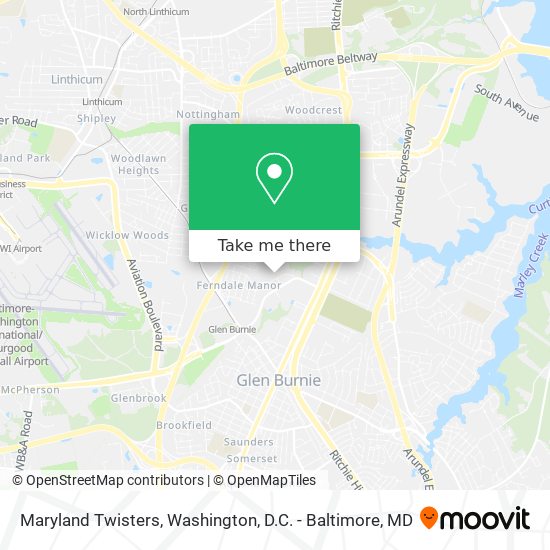 Mapa de Maryland Twisters