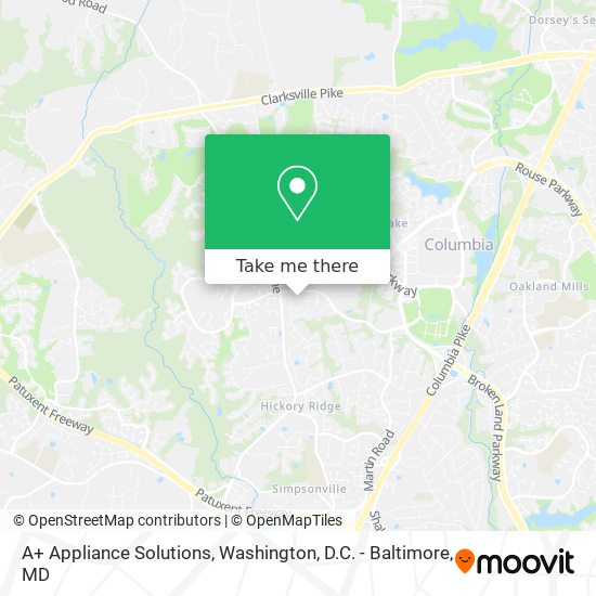 A+ Appliance Solutions map