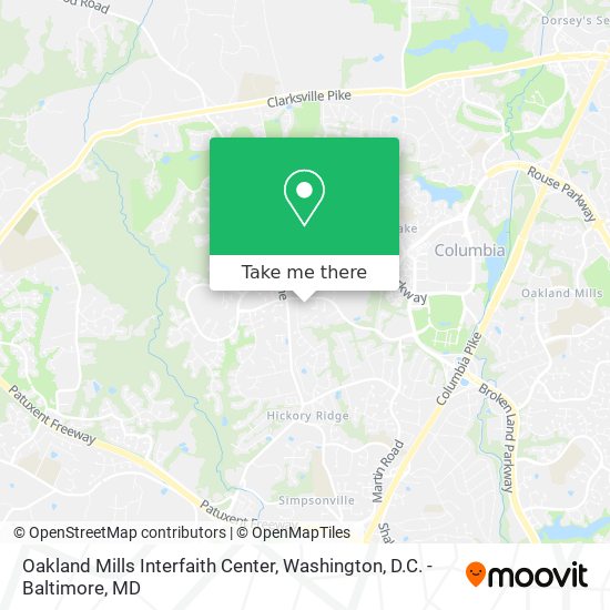 Mapa de Oakland Mills Interfaith Center