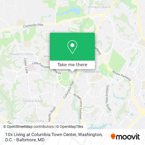 10x Living at Columbia Town Center map