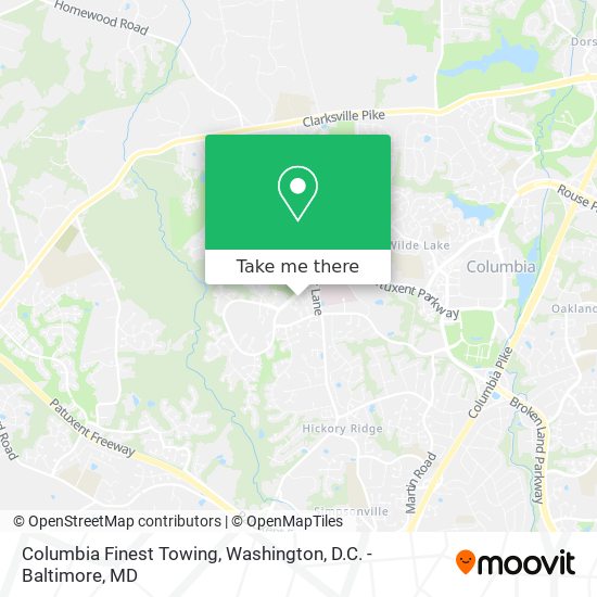 Columbia Finest Towing map