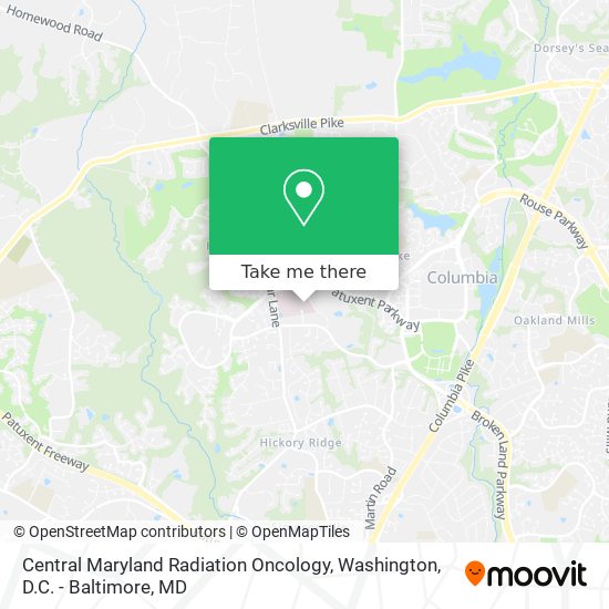 Mapa de Central Maryland Radiation Oncology