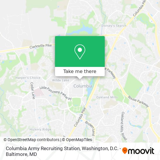 Columbia Army Recruiting Station map