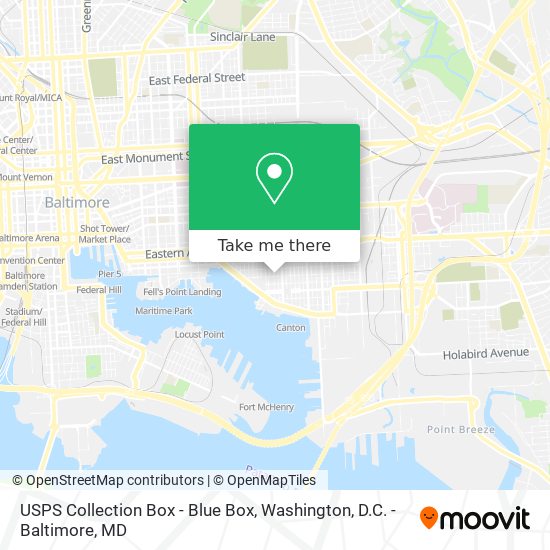 Mapa de USPS Collection Box - Blue Box