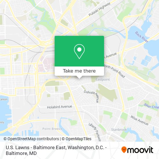 Mapa de U.S. Lawns - Baltimore East