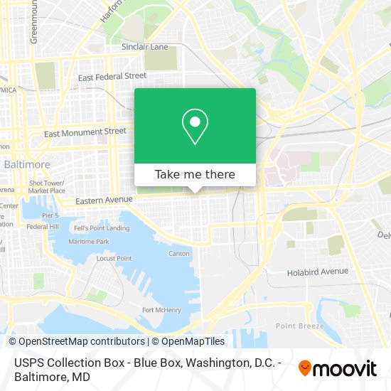 Mapa de USPS Collection Box - Blue Box