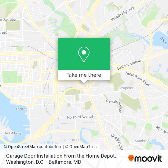 Mapa de Garage Door Installation From the Home Depot