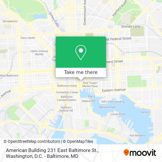 Mapa de American Building 231 East Baltimore St.