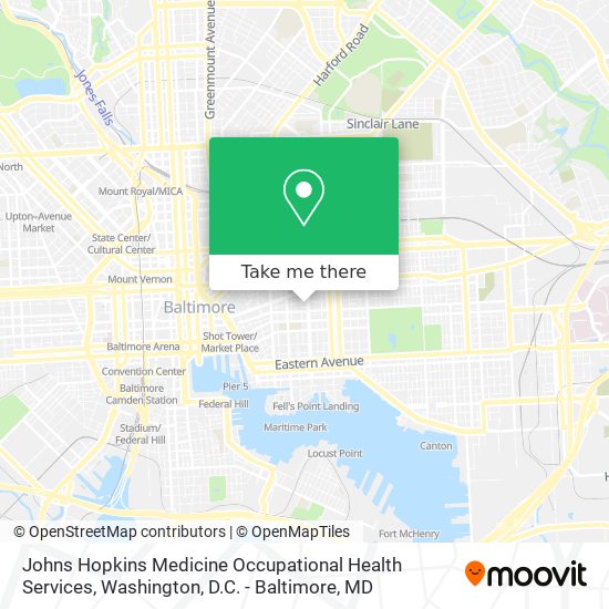 Mapa de Johns Hopkins Medicine Occupational Health Services