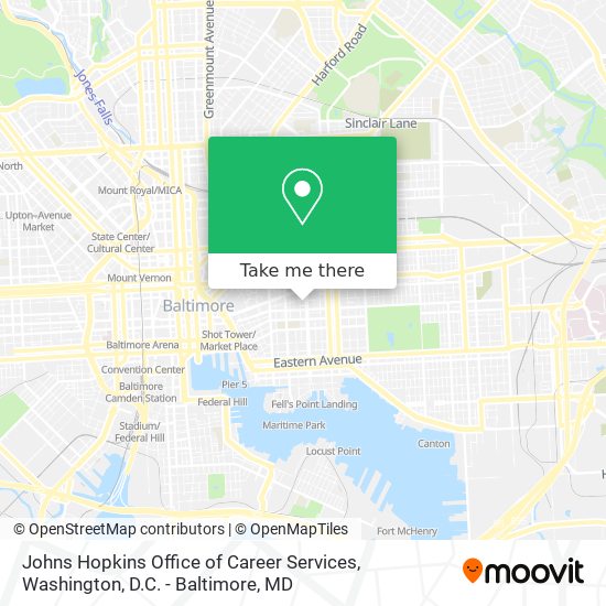 Mapa de Johns Hopkins Office of Career Services