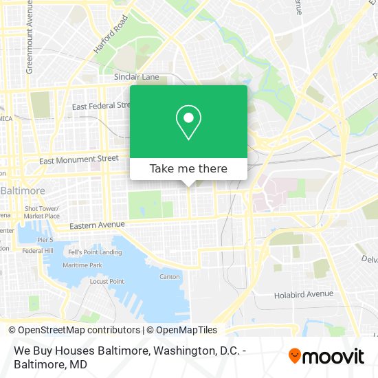 We Buy Houses Baltimore map