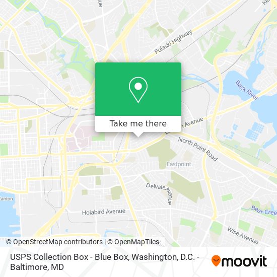 USPS Collection Box - Blue Box map