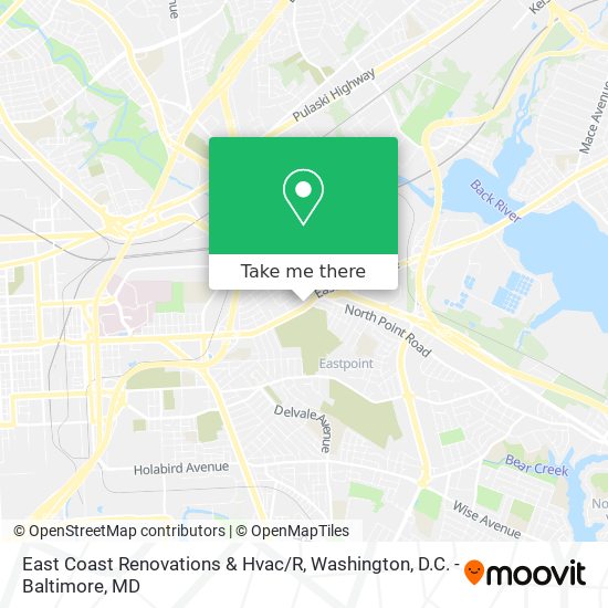 Mapa de East Coast Renovations & Hvac / R