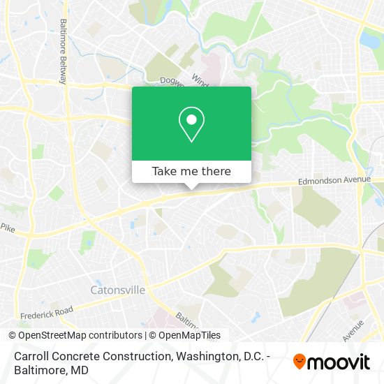 Carroll Concrete Construction map