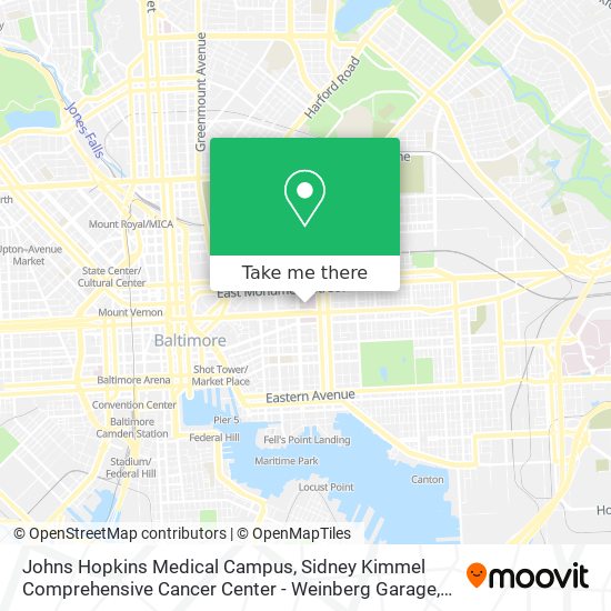 Mapa de Johns Hopkins Medical Campus, Sidney Kimmel Comprehensive Cancer Center - Weinberg Garage