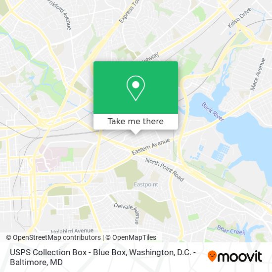 USPS Collection Box - Blue Box map