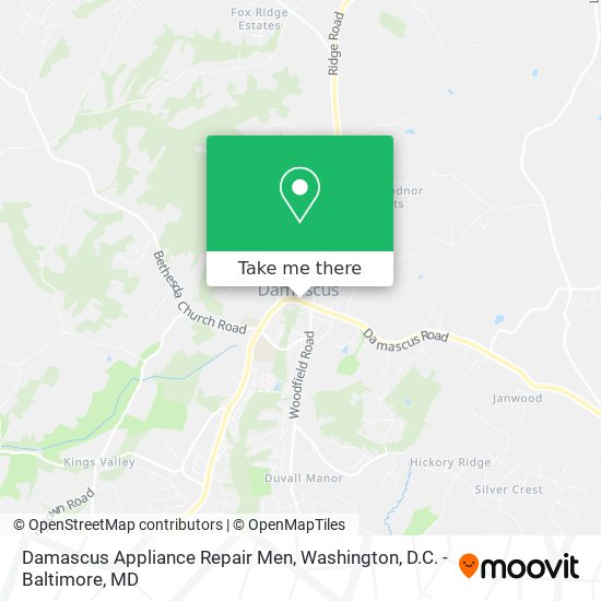 Damascus Appliance Repair Men map