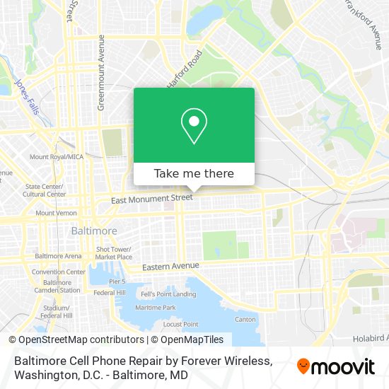 Baltimore Cell Phone Repair by Forever Wireless map