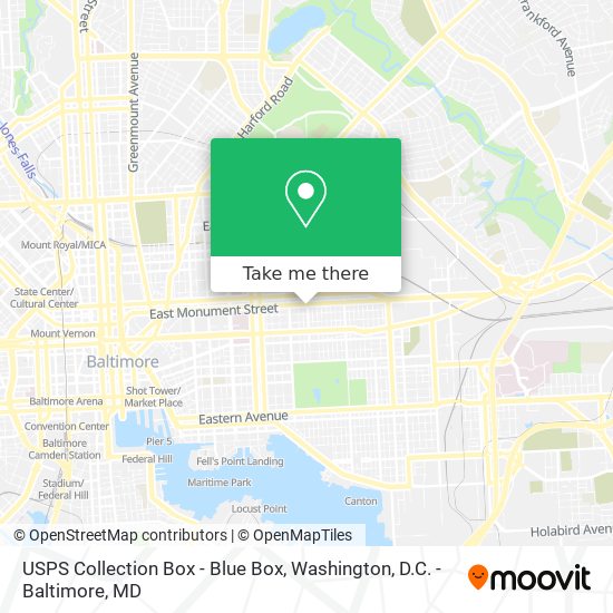 USPS Collection Box - Blue Box map