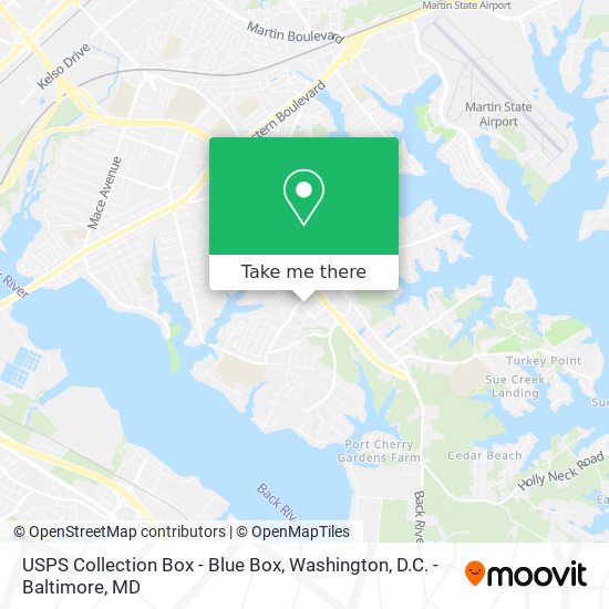 Mapa de USPS Collection Box - Blue Box