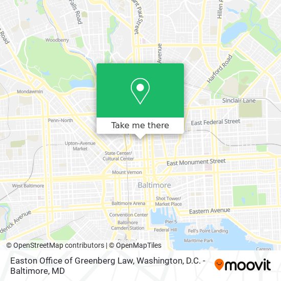 Easton Office of Greenberg Law map