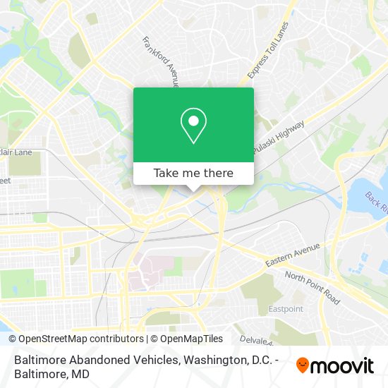 Mapa de Baltimore Abandoned Vehicles