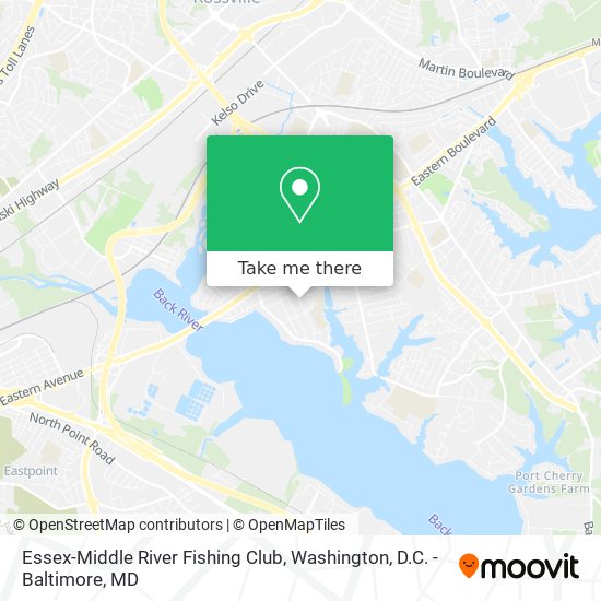 Essex-Middle River Fishing Club map