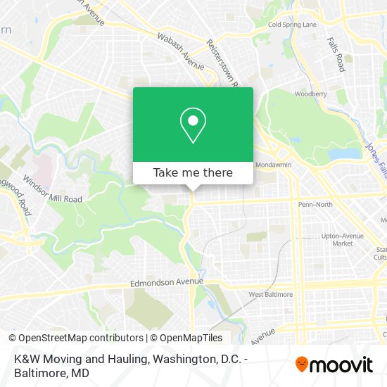 K&W Moving and Hauling map