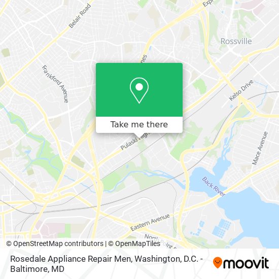 Mapa de Rosedale Appliance Repair Men