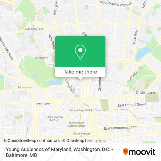 Mapa de Young Audiences of Maryland