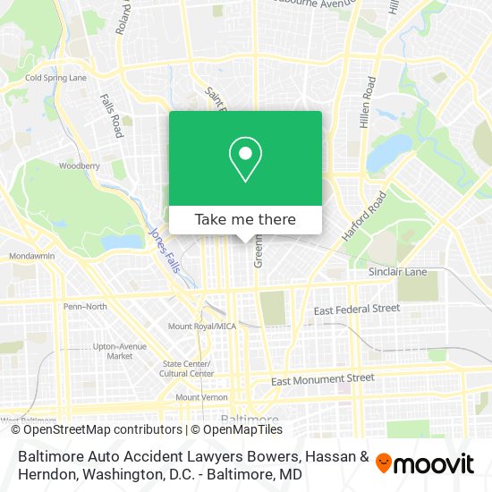 Mapa de Baltimore Auto Accident Lawyers Bowers, Hassan & Herndon