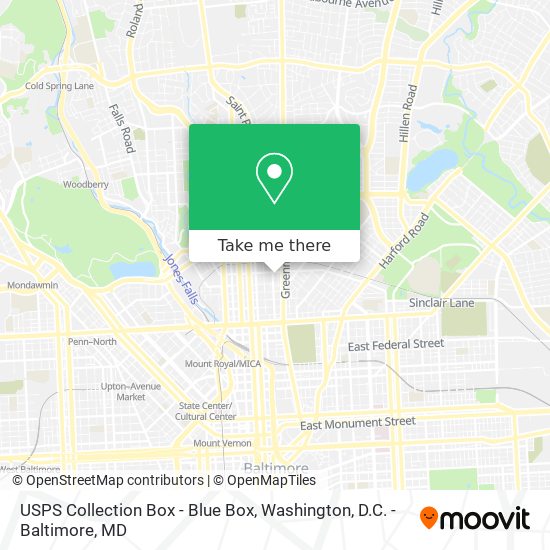 Mapa de USPS Collection Box - Blue Box