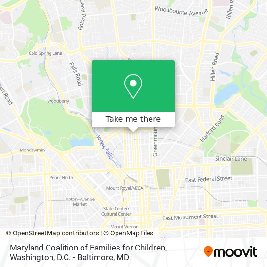 Mapa de Maryland Coalition of Families for Children
