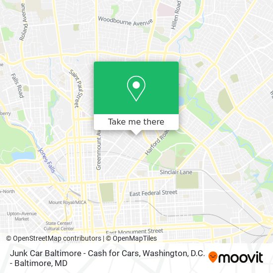 Junk Car Baltimore - Cash for Cars map