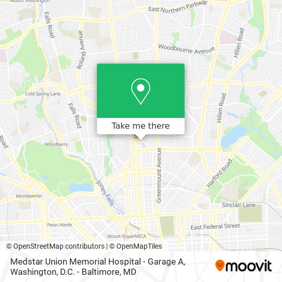 Mapa de Medstar Union Memorial Hospital - Garage A