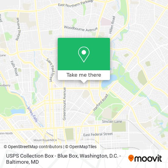 Mapa de USPS Collection Box - Blue Box