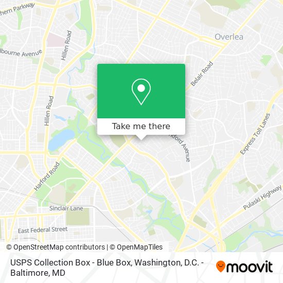 USPS Collection Box - Blue Box map