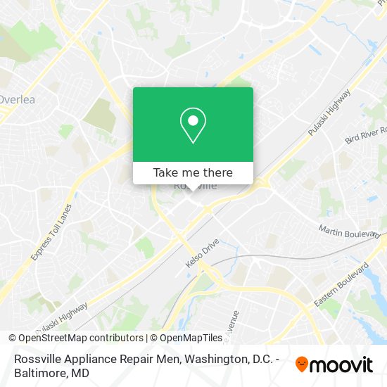 Rossville Appliance Repair Men map